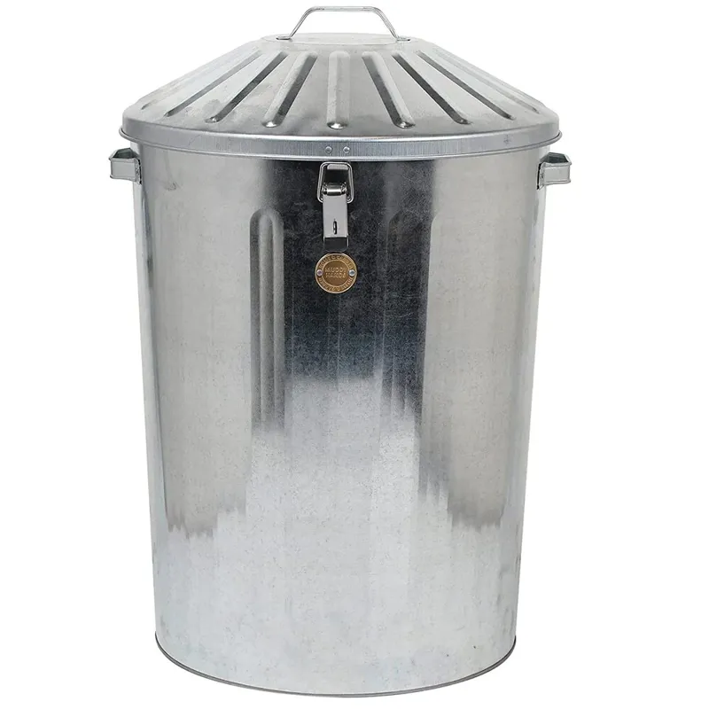 Large 90L Litre Galvanised Steel Metal Bin