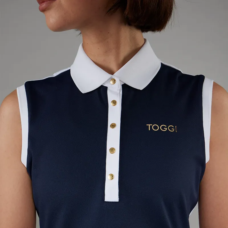 Toggi Haymarket Womens Sleeveless Polo Navy-6