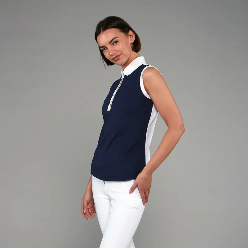 Toggi Haymarket Womens Sleeveless Polo Navy-5